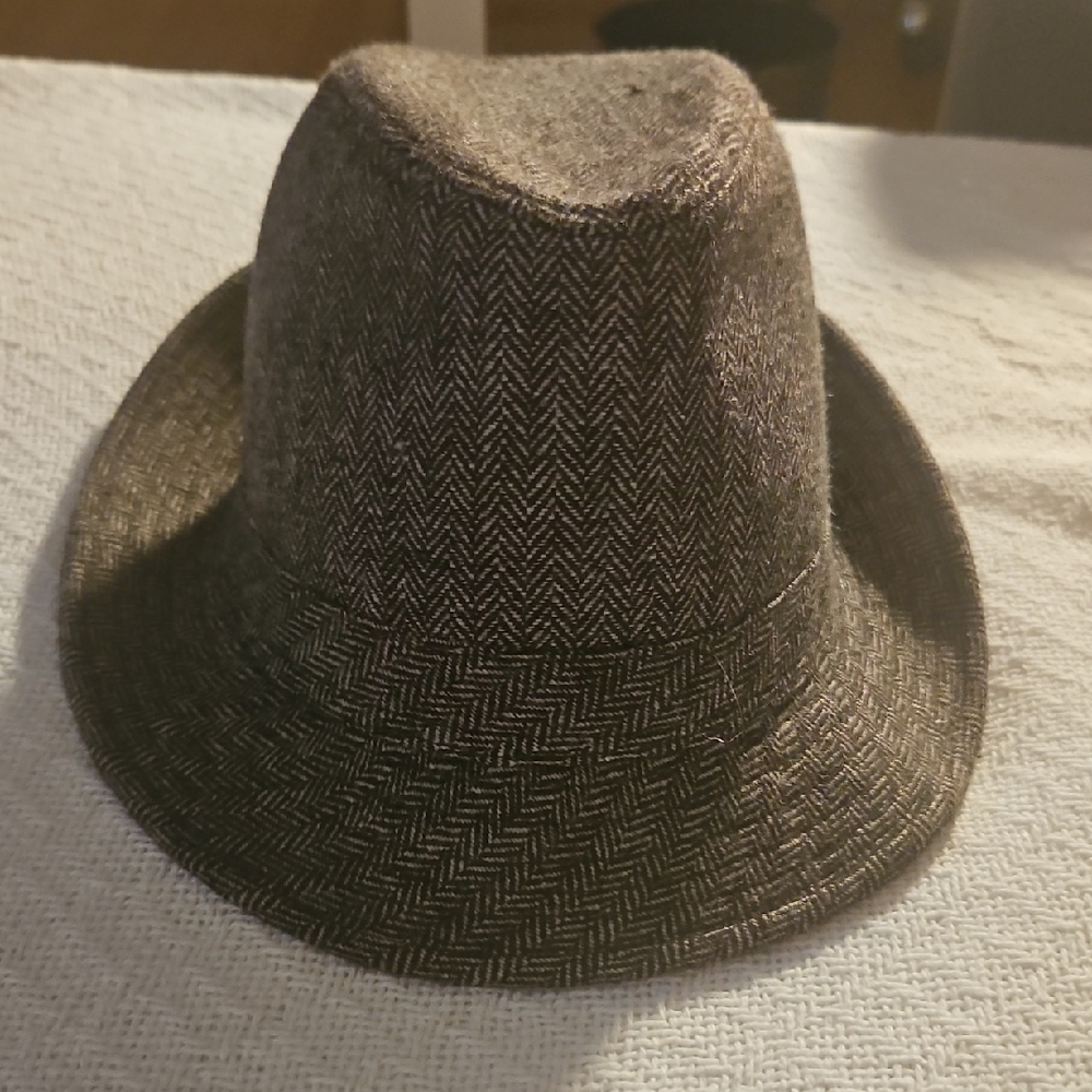 Avalon Classic- Brown Herringbone Fedora Hat- UNISEX